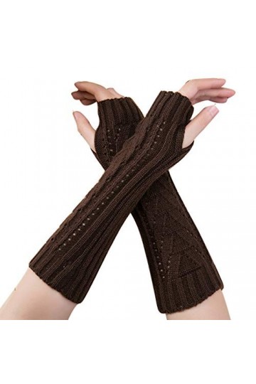 Gants Femme Tricoté Arm Mitaines Hiver Douce Et Chaude Longs Mitten Twist Gants Sans Goigts Hiver Bras Chaud Couleur unie Mit