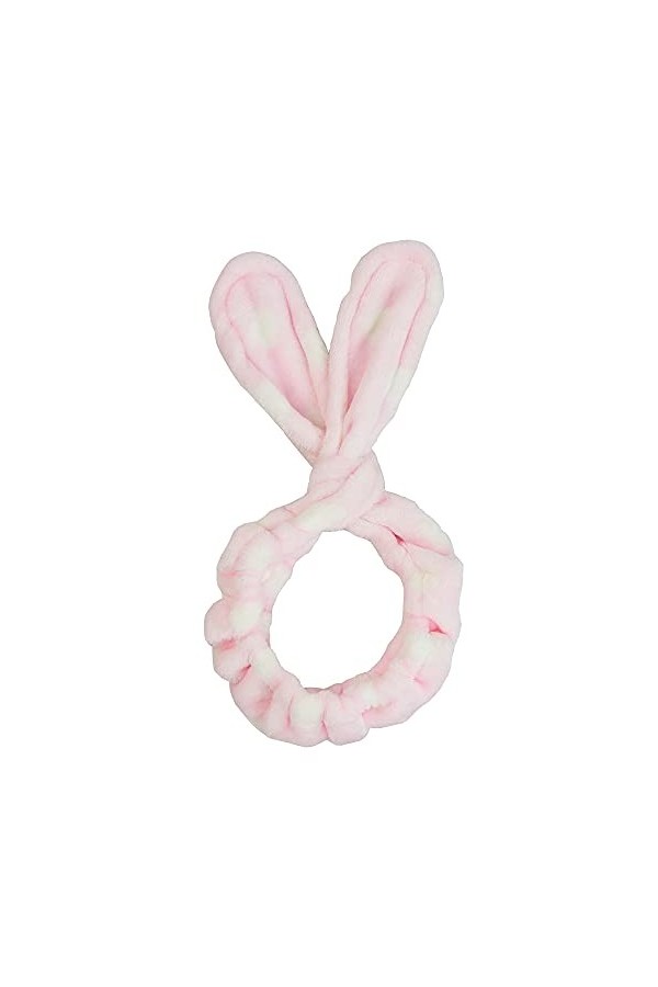 The Vintage Cosmetic Company Baby Bunny Twist Make-up Headband Super-Soft Fabric Pink Polka Dot Design