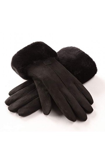 Moufles dhiver Mode Hiver Dames Plein-Doigt Conduite de Luxe Gants Chauds élastiques - Rose, Taille Unique