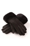 Moufles dhiver Mode Hiver Dames Plein-Doigt Conduite de Luxe Gants Chauds élastiques - Noir, Taille Unique