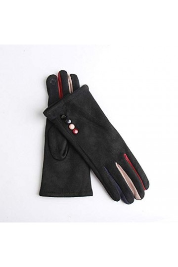 MAPPE Hiver Épais Chaud Écran Tactile Femmes Gants Daim Mode Cyclisme Doux Dames Gants, Noir, Chine