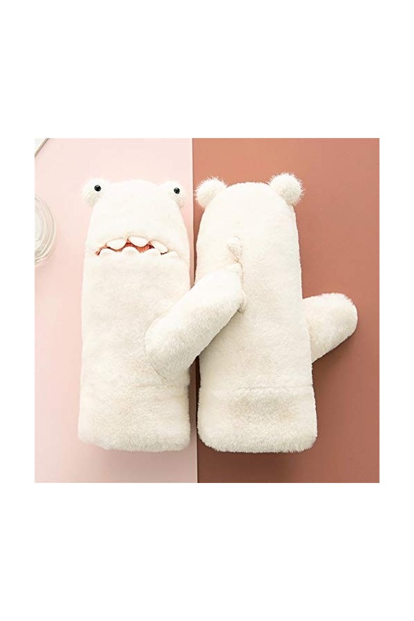 ASDFGT-778 Version coréenne des Nouveaux Hiver Plus de Velours épais Gants Chauds Mignons étudiantes vélo Halter moufles Col