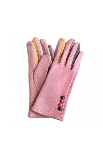 MAPPE Hiver Épais Chaud Écran Tactile Femmes Gants Daim Mode Cyclisme Doux Dames Gants, Rose, Chine