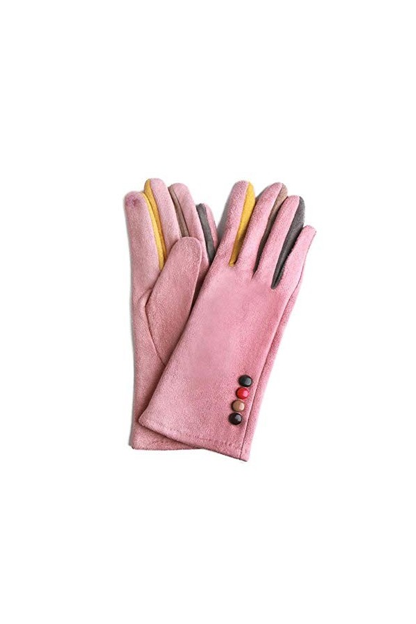 MAPPE Hiver Épais Chaud Écran Tactile Femmes Gants Daim Mode Cyclisme Doux Dames Gants, Rose, Chine