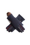 MAPPE Hiver Épais Chaud Écran Tactile Femmes Gants Daim Mode Cyclisme Doux Dames Gants, Bleu Foncé, Chine