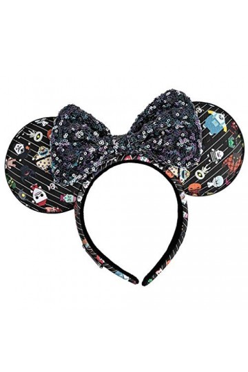 Loungefly Disney - Serre-tête en similicuir avec oreilles de Minnie - Létrange Noël de Monsieur Jack