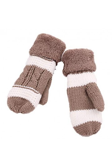 YJZQ Gants en Tricot pour Femme Motif Jacquard Moufles Couleur en Laine Tricot Gants dhiver Mignons Gants Unisexe avec élast