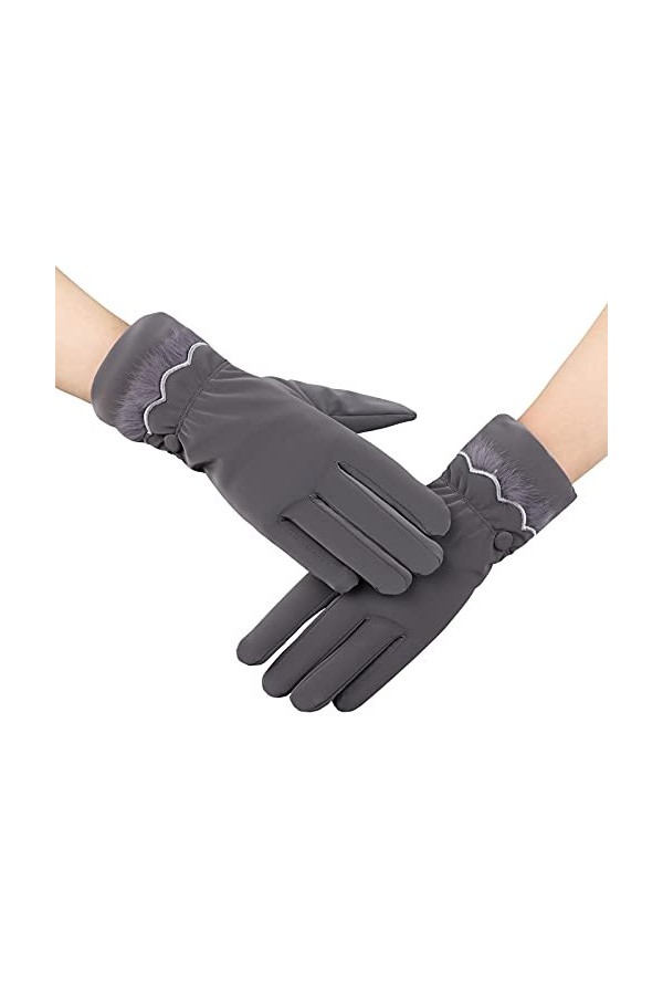 Gant Femme Hiver Laine Doux Gants dEcran Tactiles Imperméable Fantaisie Moufle Dame Mitaine Doublure Polaire Élégant Gants T