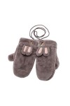 Gants thermiques dhiver pour femme - Moufles mignonnes en velours épais et chaud, gris, Taille unique