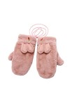 Gants thermiques dhiver pour femme - Moufles mignonnes en velours épais et chaud, gris, Taille unique