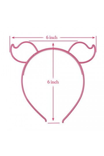 XIMA Lot de 12 serre-têtes en plastique avec oreilles de cochon pour filles SP-Pig 