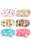 CNXUS Bow Headbands Coral Fleece Elastic Bowknot Hair Band For Girls Washing Face Makeup Cosmetic Yoga Sports Pajama Party Ch