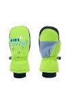 Gants de ski imperméables et chauds pour enfants - Gants dhiver respirants pour enfants - Gants tactiles, Vert, S