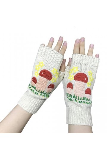 HANXIULIN Mitaines Mitaines Mitaines thermiques sans doigts Mitaines avec trou pour les pouces Mitaines tricotées pour femmes