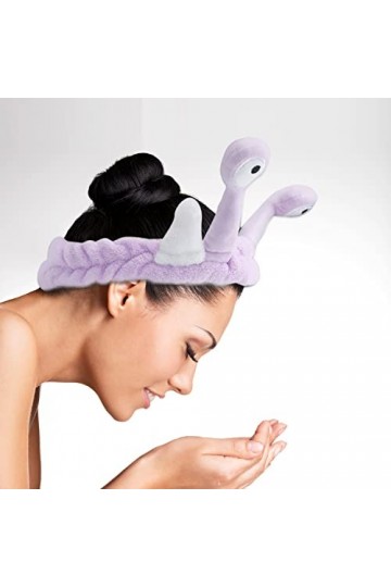 Hofar Bandeau de lavage du visage avec escargot en polaire corail - Accessoires de cheveux mignons et créatifs
