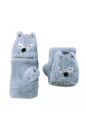 Gants dhiver imperméables en fausse fourrure pour femme gris, taille unique 