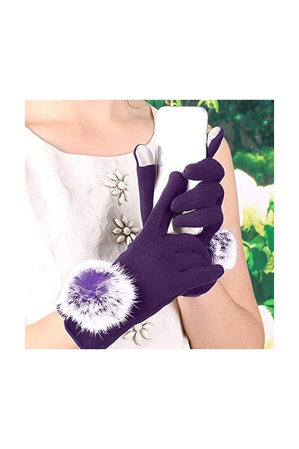 Gants thermiques chauds avec écran tactile pour gants froids tricotés pour lhiver - Gants dhiver pour la conduite - Mitaine