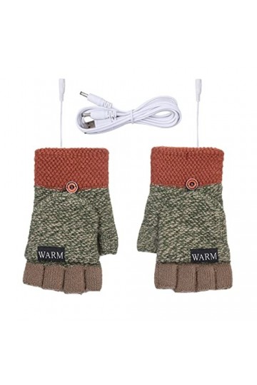 Mitaines dhiver convertibles en polaire - Gants chauffants thermiques unisexes - Pour cyclisme, course à pied - Vert - Taill