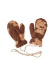 Gants en peluche Kawaii avec imprimé ours en peluche - Mitaines doublées Sherpa - Accessoires dhiver chauds, Marron, Taille 