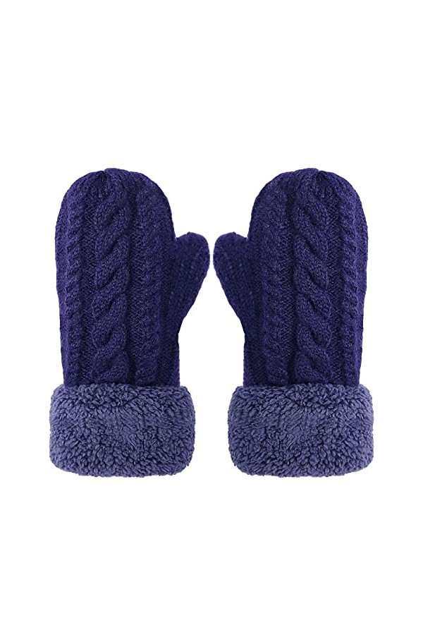 JIAHG Femmes Gants Tricotés Super épais Filles Mitaines Chaud Gants dhiver Mitaines Gants de Sport Moufles Gants Adultes pou