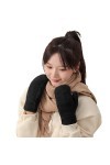 TAHUAON Moufles dhiver chaudes pour femme, gants tricotés avec doublure chaude et douce, accessoires pour temps froid, gants