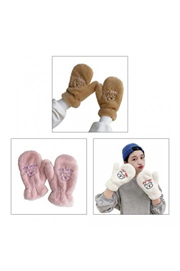 cbvevwy Gants en peluche ours – Moufles en peluche en forme dours – Gants dhiver en peluche de dessin animé – Moufles épais