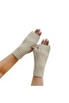 Gants sans doigts pour femme - Noir - Pour cosplay - Manches pour femme - Noir - Long - Unisexe - Doux et chaud, beige, taill