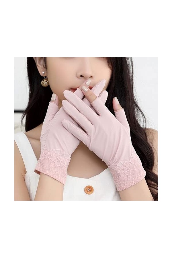 Yoaodpei Été Nouveaux gants de dentelle élégantes Gants de lace de glace Conduite à écran tactile antidérapant Gant à écran s