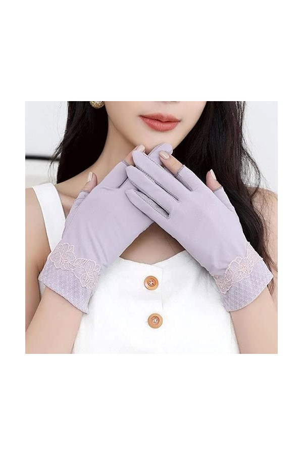 Yoaodpei Été Nouveaux gants de dentelle élégantes Gants de lace de glace Conduite à écran tactile antidérapant Gant à écran s