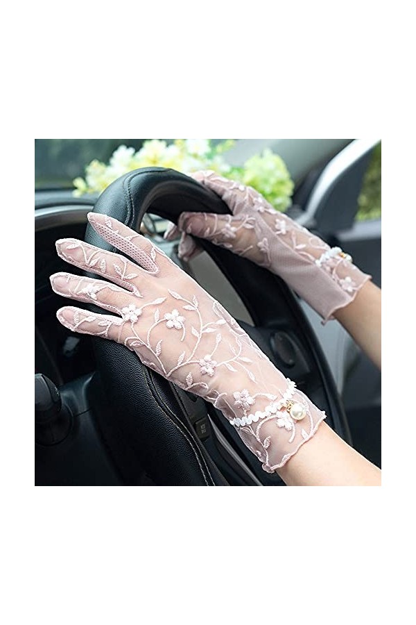 Yoaodpei Nouveaux gants de crème solaire dété, dentelle à écran tactile des femmes, gant élégant et à la mode, gant de tatou