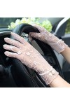 Yoaodpei Nouveaux gants de crème solaire dété, dentelle à écran tactile des femmes, gant élégant et à la mode, gant de tatou