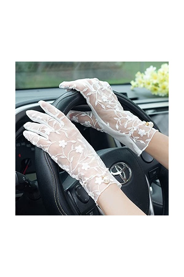 Yoaodpei Nouveaux gants de crème solaire dété, dentelle à écran tactile des femmes, gant élégant et à la mode, gant de tatou