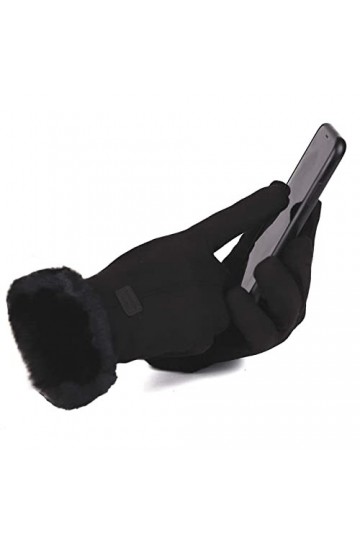 Gants thermiques en tricot torsadé élastique pour conduire, chauds pour femmes, poignets tactiles dhiver pour gants froids 