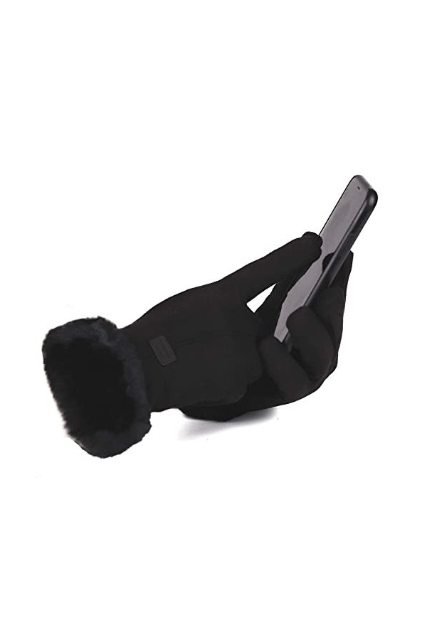 Gants thermiques en tricot torsadé élastique pour conduire, chauds pour femmes, poignets tactiles dhiver pour gants froids 