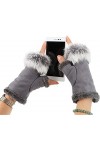 Gants Demi-Doigts, Gants Chauffe-Poignets, Gants for Smartphone, Mitaines Unisexes for Adultes, Gants for Femme, Gants dhive