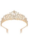 Didder – Diadème à strass pour femme et fille, couronne élégante avec peignes pour mariage, bal de promo, fête danniversaire