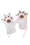 Gants dhiver en forme de patte dours en peluche, gris, Taille Unique