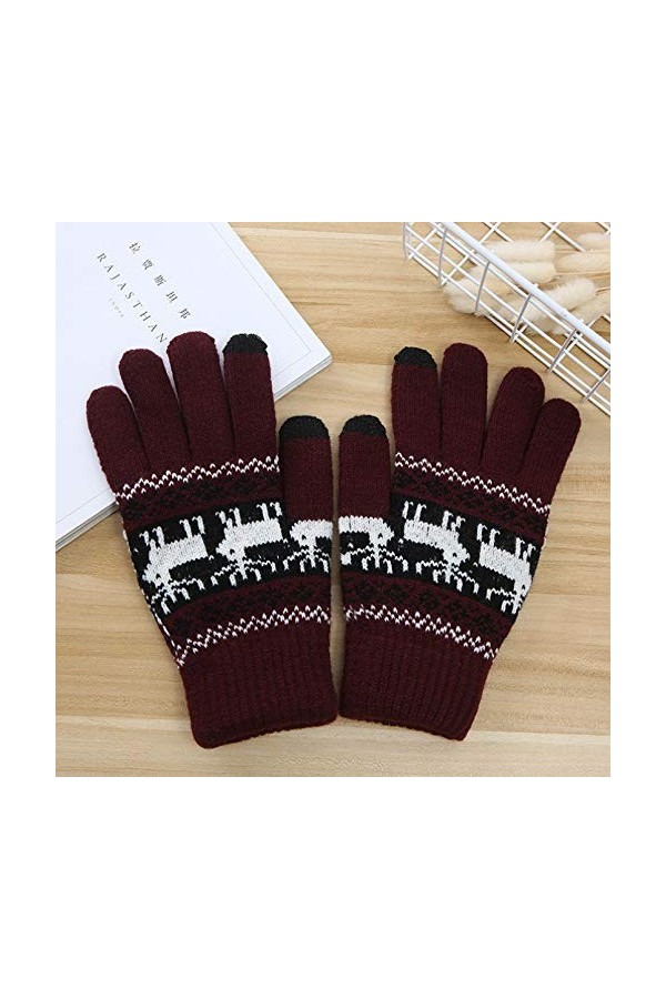 LUOXUEFEI Gants Gants Tricotés dhiver Gants Épais Et Chauds À Écran Tactile Mitaines Gants Homme Femme
