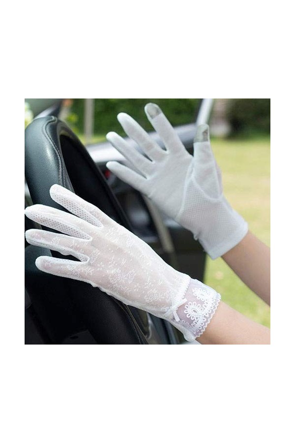 Yoaodpei Été écran solaire de la soie glacée Gant de soie de la soie féminine Conduite et équitation Gants antidérapants avec