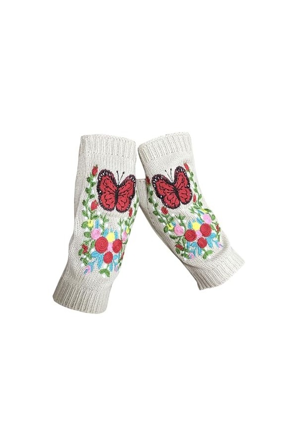 HANXIULIN Mitaines sans doigts Manches Manches Manchettes Thermique Gants dhiver Chauffants Tricotés Mitaines dhiver Tricot