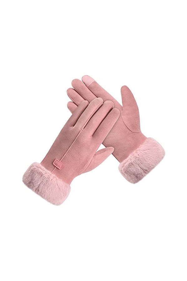 Cozlly Gants Hiver Femme Chaud, Gants Ecrans Tactiles, Gants Hiver avec Doublure Polaire Epaisse pour Conduite Jogging Vélo 