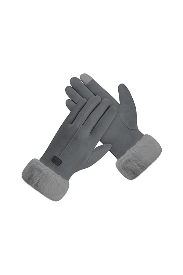 Cozlly Gants Hiver Femme Chaud, Gants Ecrans Tactiles, Gants Hiver avec Doublure Polaire Epaisse pour Conduite Jogging Vélo 