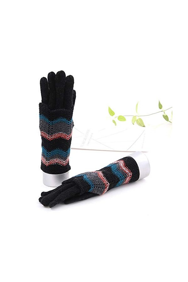 Femme Dame Gants Hiver Automne Chaud Gant Moufle Tricoté Mitaines Complets Longs Thermique Gloves Epais Double Couche Anti-fr