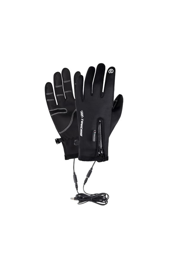 Gants chauds, gants chauffants à écran tactile, gants thermiques dhiver rechargeables par USB, gants chauffe-mains imperméab