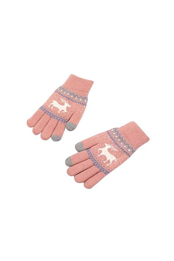 Asduaro Gants à écran Tactile pour Femmes Gants tricotés Thermiques dhiver Gants Chauds avec Impression pour Smartphones Tél