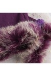 Butterme Gants dhiver chauds en fourrure de lapin pour femme - Violet