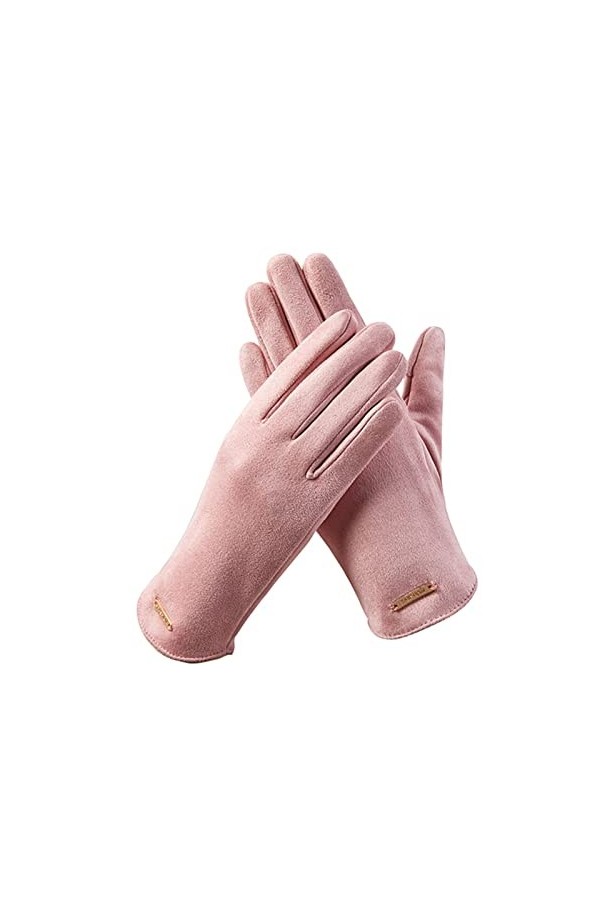 Gants de sport pour femme - Couleur unie - Rose - Taille unique