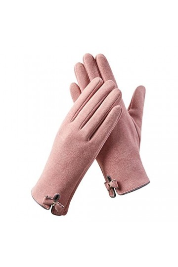 2022 Gants chauds pour femme en plein air, équitation, conduite, avec nœud mignon, en polaire pour écran tactile, gants antid