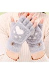 MAPPE Gants dhiver Chauds pour Femmes avec Écran Tactile, Griffe De Chat Mignonne, Gants sans Doigts Sensoriels, Tricotés FF