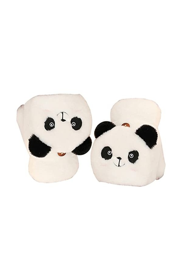Lutyy Gants dhiver Chauds Convertibles sans Doigts Mitaines Mignonnes Panda Gants dhiver sans Doigts Chauds Mitaines Conver